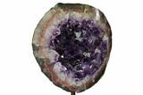 Amethyst Geode Section on Metal Stand - Dark Purple Crystals #171881-1